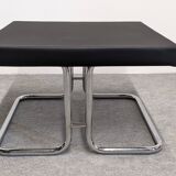 Set of 4 ottoman stools and 1 tubular coffee table, 1960s-70s