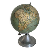 Taride Vintage Aluminum Globe 1940 World Map - 37 cm