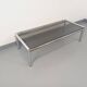Vintage rectangular coffee table in smoked glass and chrome metal from the 1960s.