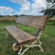 Antique garden bench oak on cast iron legs 125 cm
