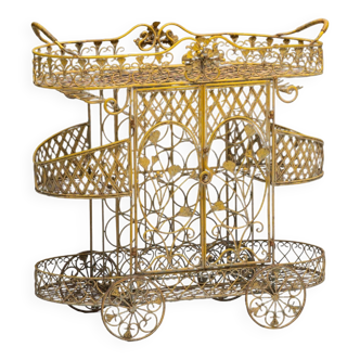Antique cast iron serving trolley, France, early 20th century