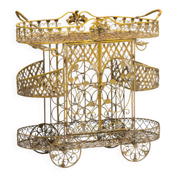 Antique cast iron serving trolley, France, early 20th century