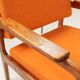 Vintage Orange Armchair Wool Upholstery Walnut Color Wood