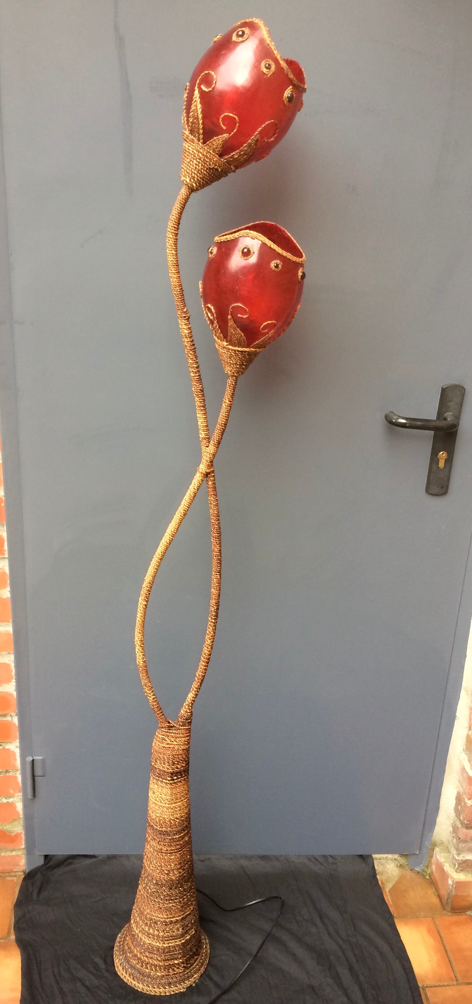 Carnival lamp in Fiber of Glass and Wicker