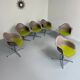 Lot of 6 plastic armchair chairs design Eames VITRA La fonda gray base