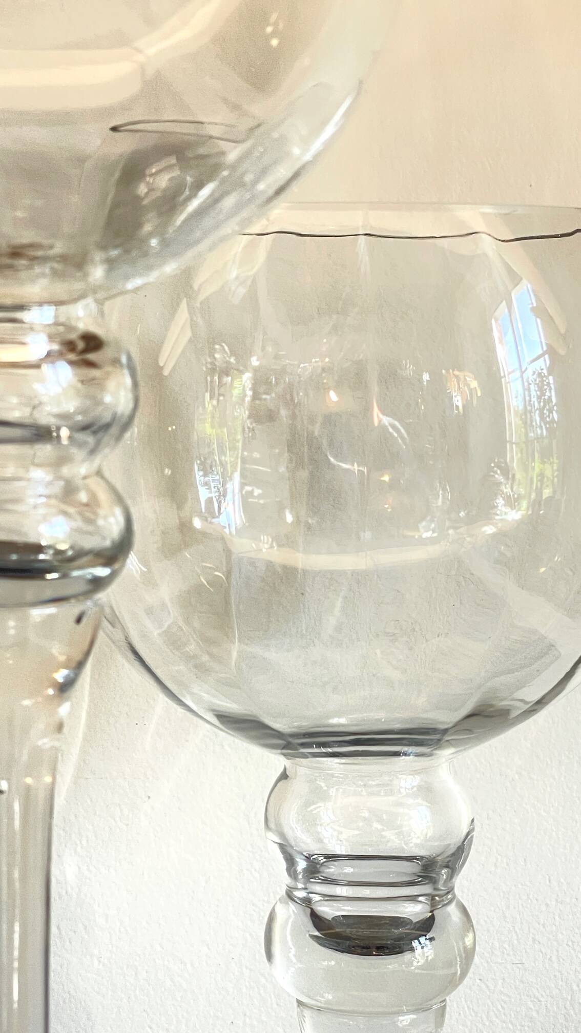 Duo of xl tealight holders in vintage crystal