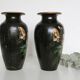 Pair of ceramic vases, hand painted