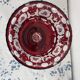 Large red and white overlay glass bowl, Bohemian 20th century