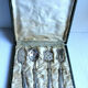 Art Nouveau cute service, 4 filled silver cutlery, chiseled, hallmark