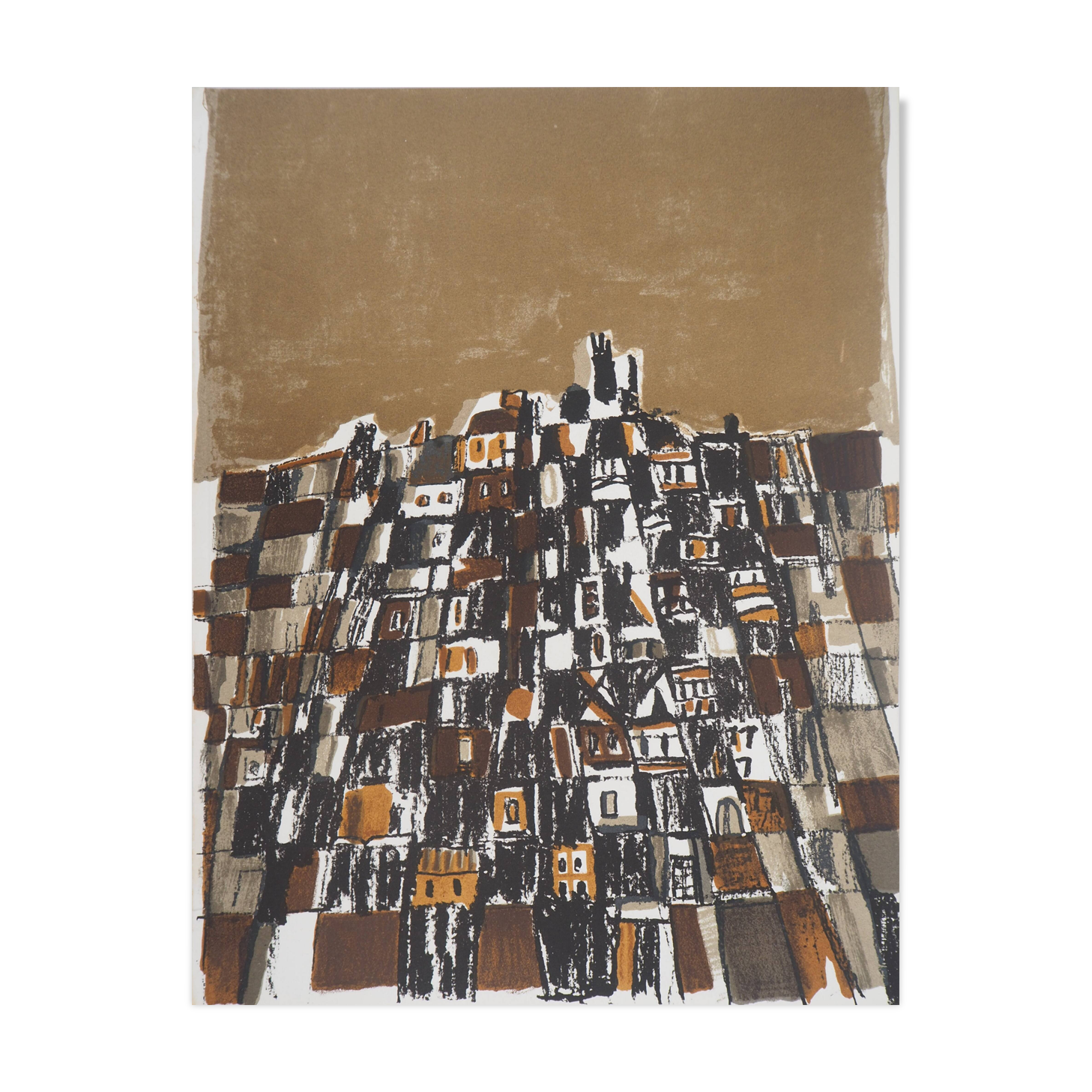 Maria helena vieira da silva: town in portugal - original lithograph