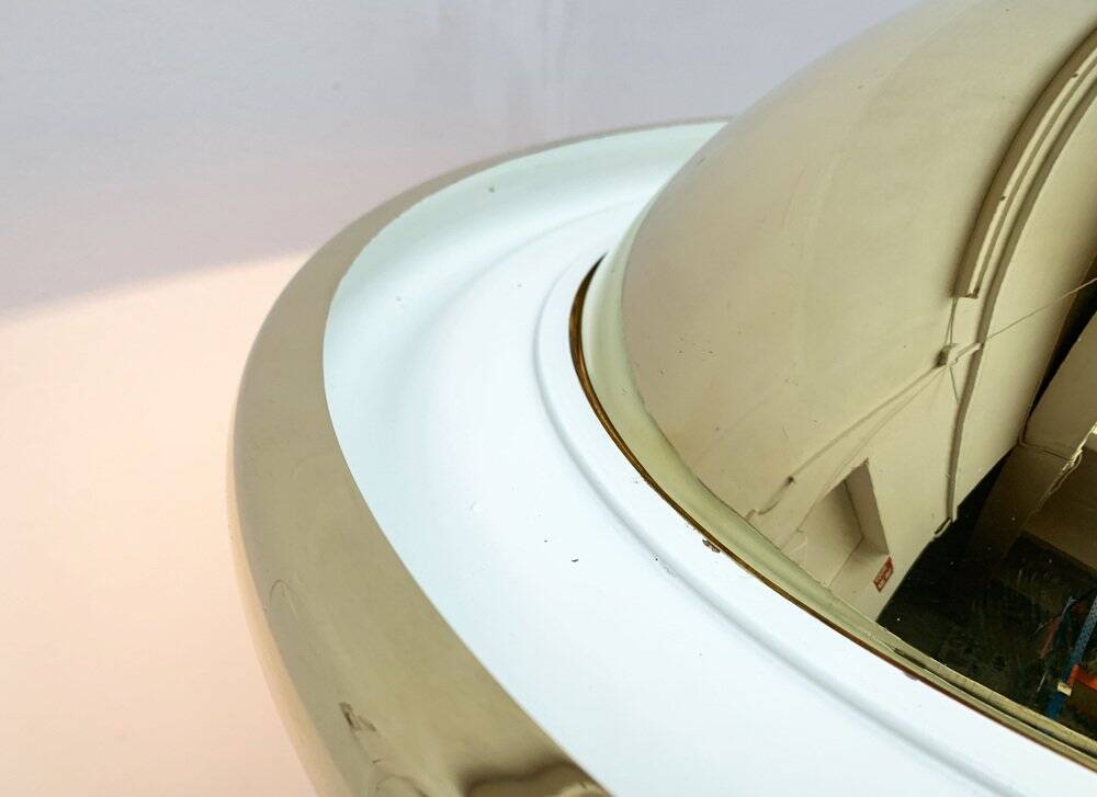 Postmodern Italian vintage brass suspension UFO model S-481 by Luci Italia, 1970s.