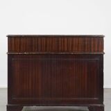 English style chesterfield desk with patina and a green leather top