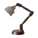 Articulated lamp in wood and vintage metal