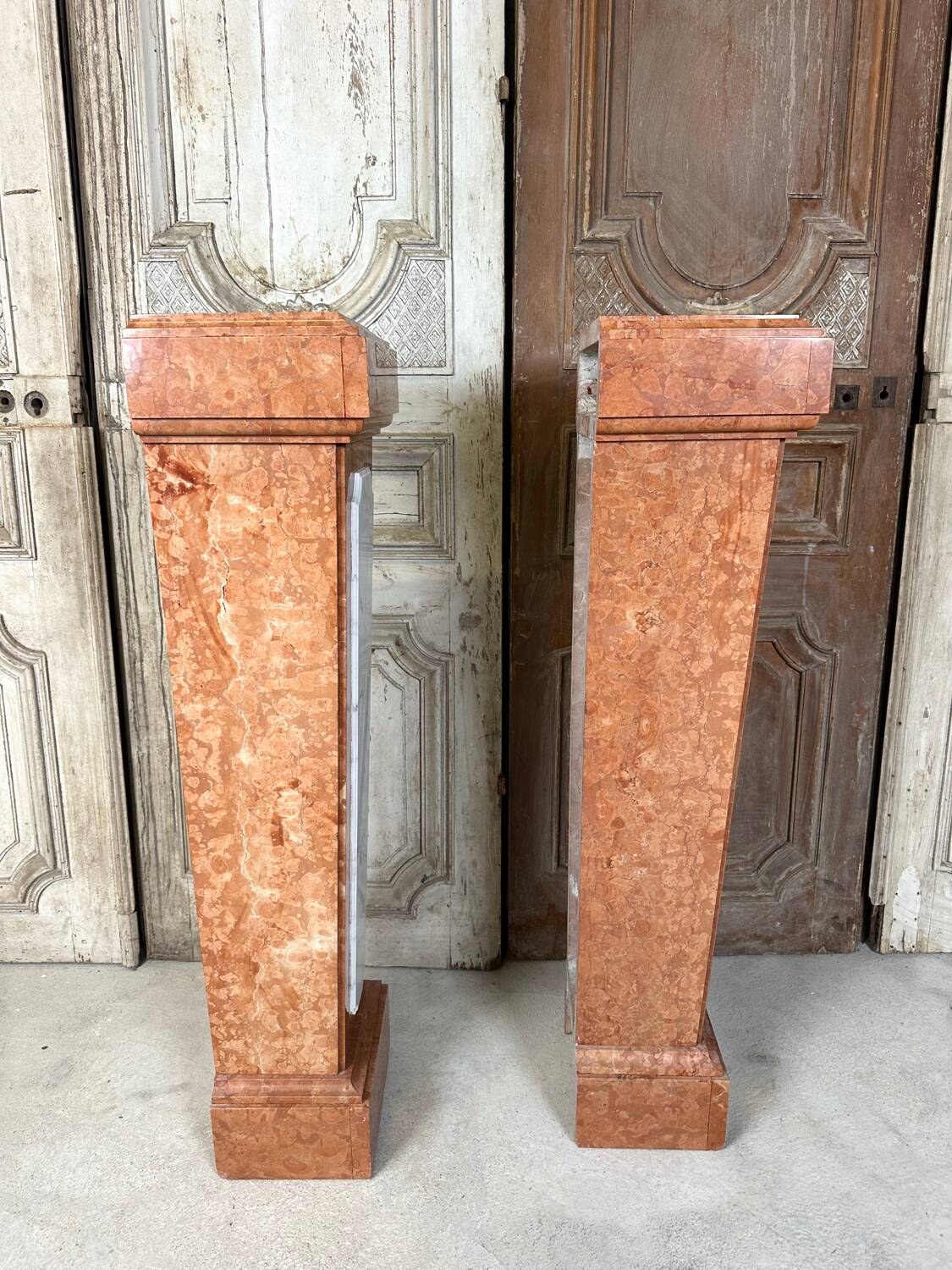 Pair of 20th century marble columns