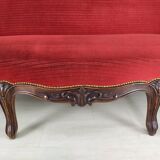 Red velvet bench