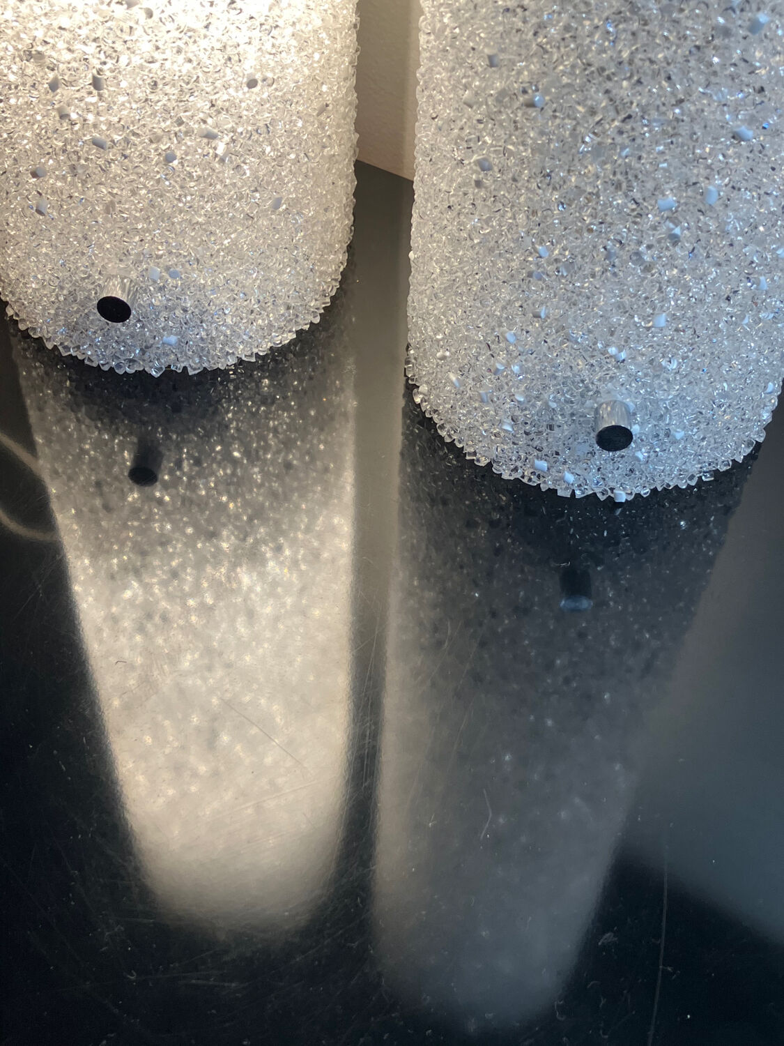 Vintage perspex wall lights