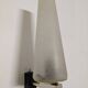 Modernist wall light in glass and brass by Maison Arlus, France circa 1950.