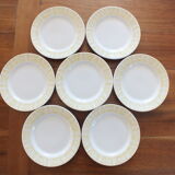 7 dessert plates 50s zebra yellow décor