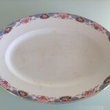 Oval dish décor baskets of roses by Digoin Sarreguemines / vintage 50s-60s