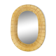 Oval rattan mirror 60s vintage 75 x 55 cm