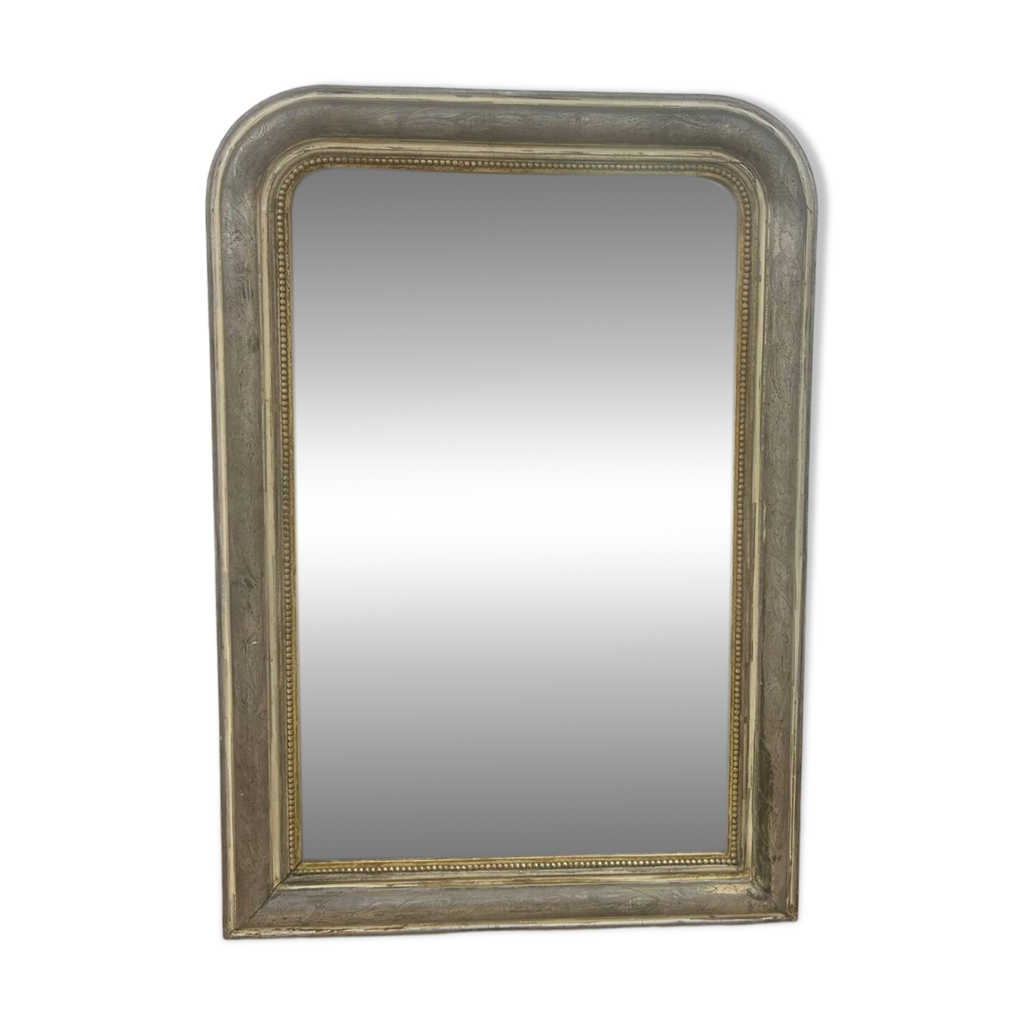 Louis-Philippe 19th century silvered wood mirror