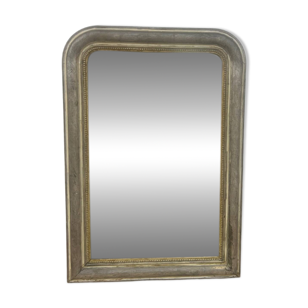 Miroir Louis-Philippe XIXᵉ en bois argenté