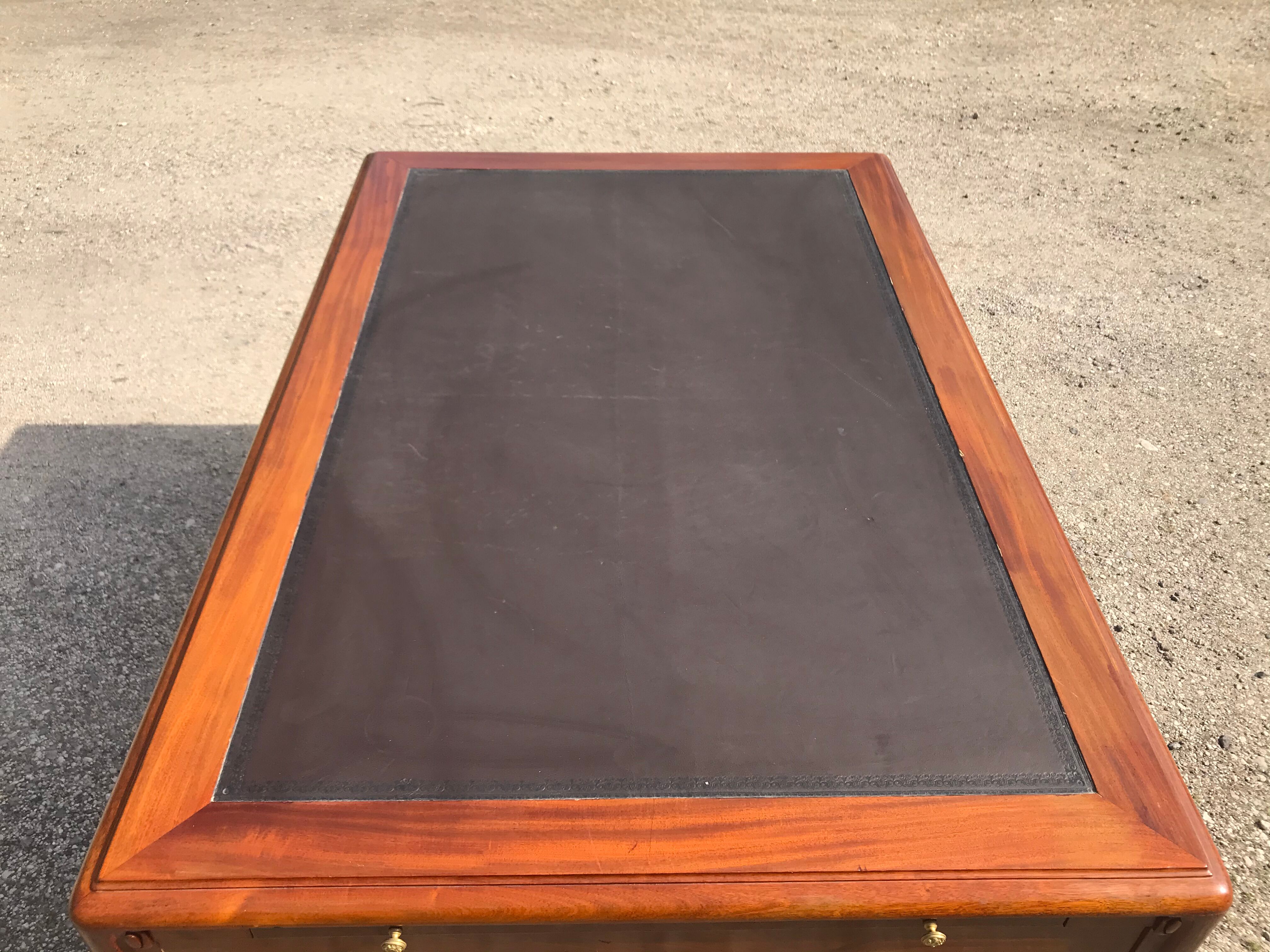 Double art deco mahogany desk