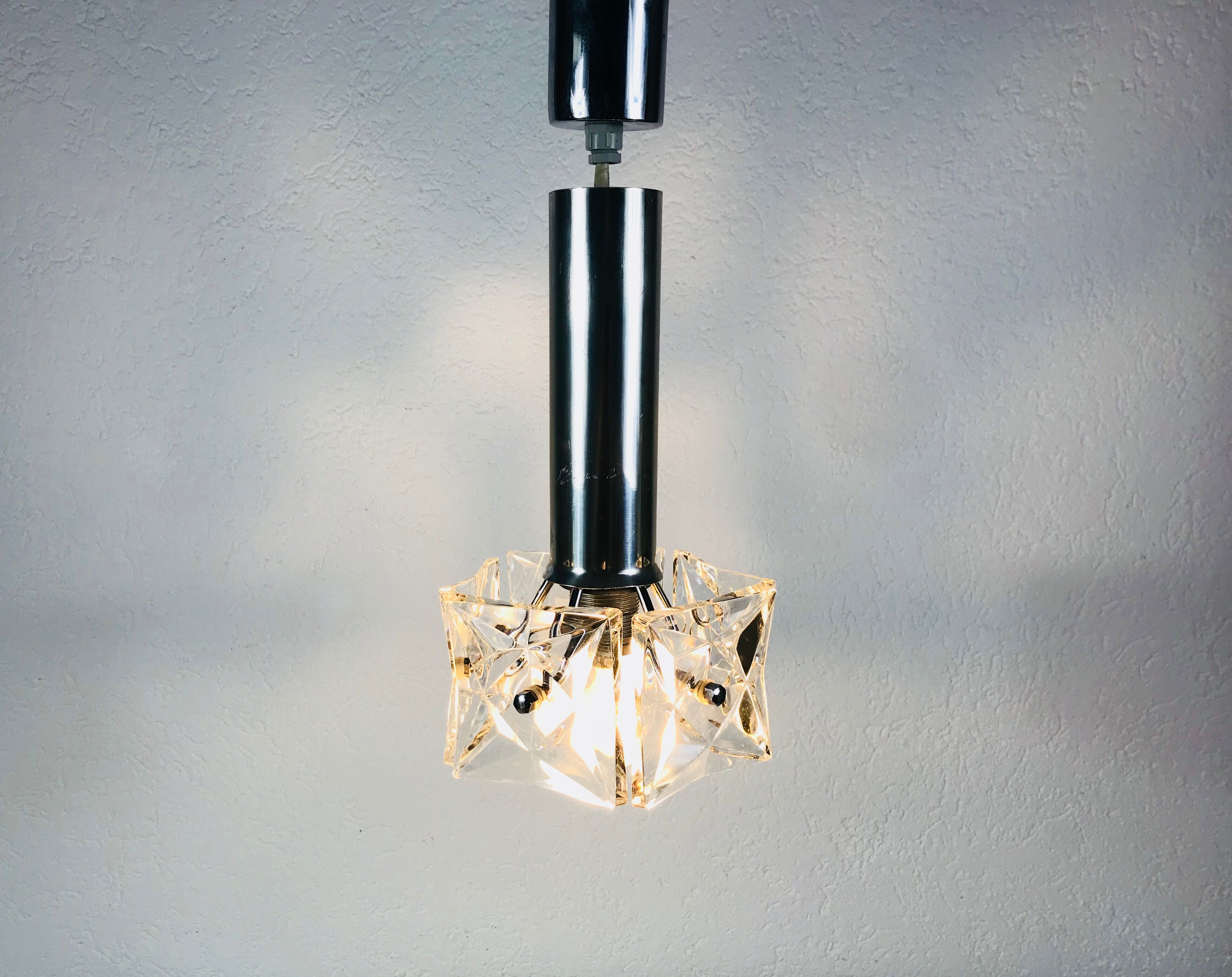 Mid-Century Kinkeldey Crystal Hanging Lamp, 1960s
