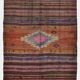 Tapis Kilim Anatolien Vintage – Rayures Ethniques, Tissé Main , 176x242 Cm