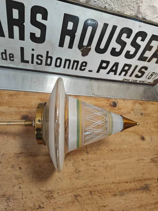 vintage conical glass pendant