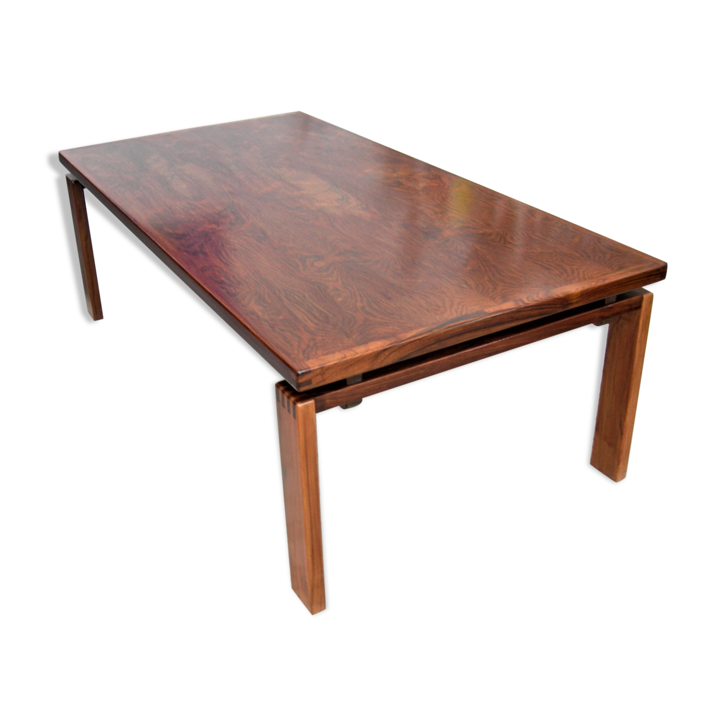 Scandinavian coffee table in Rio rosewood stamped Trioh
