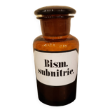 Amber apothecary bottle Bism.subnitric.
