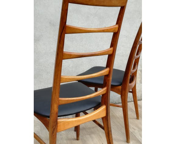 Set of 4 Scandinavian chairs model Liz in rosewood by Niels Koefoed