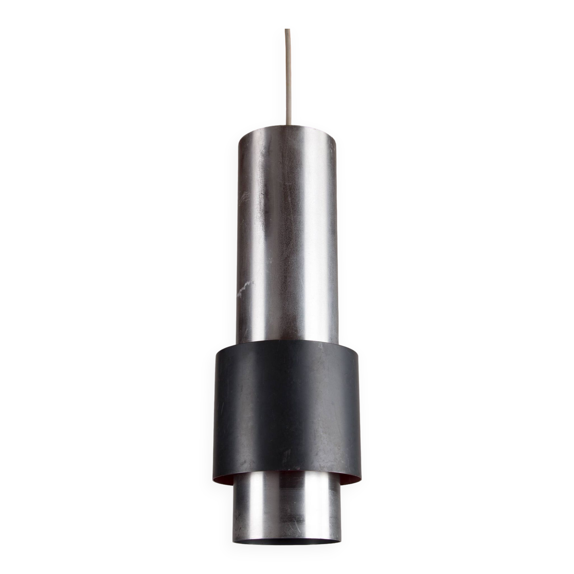 Large Danish aluminum pendant light, Zénith model by Jo Hammerborg for Fog & Mørup 1960.