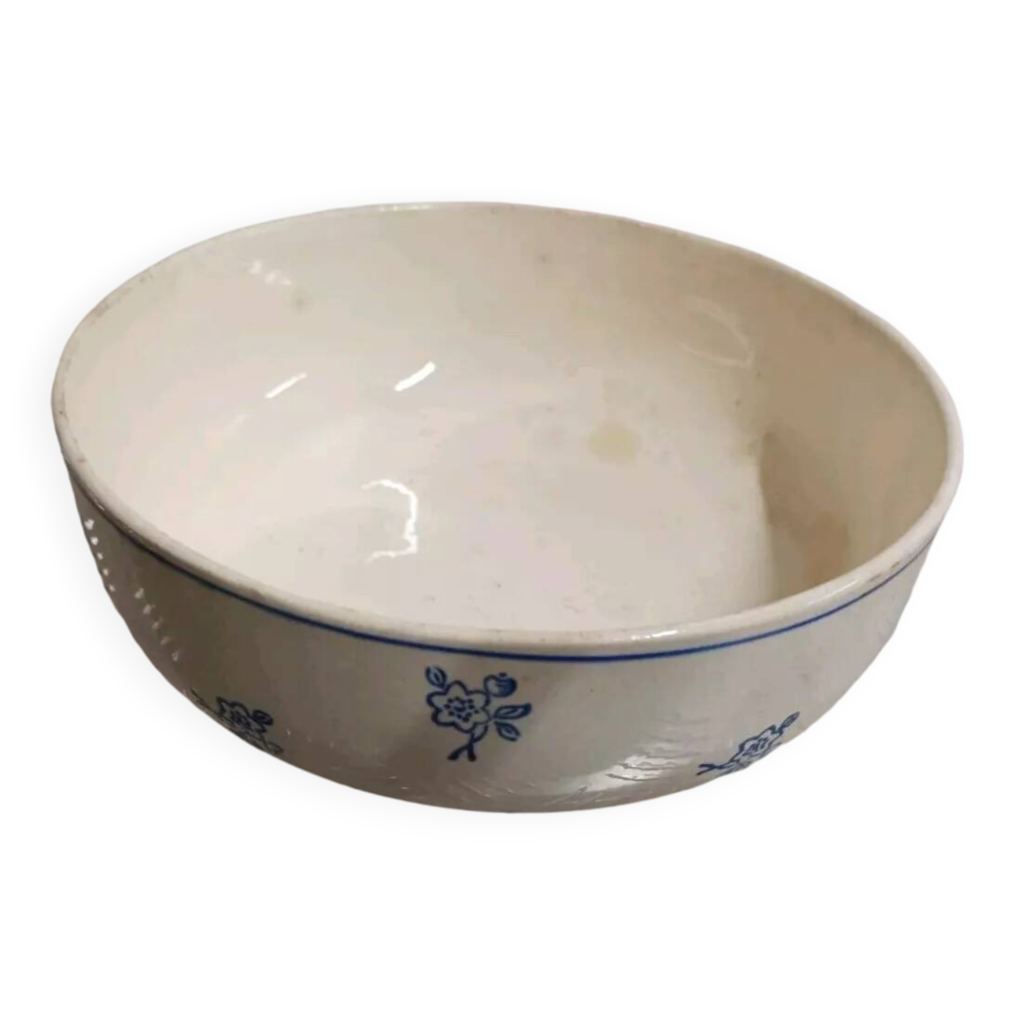 Antique Gien earthenware salad bowl