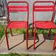 Lot 4 chaises Tolix T2 & table blanche vintage
