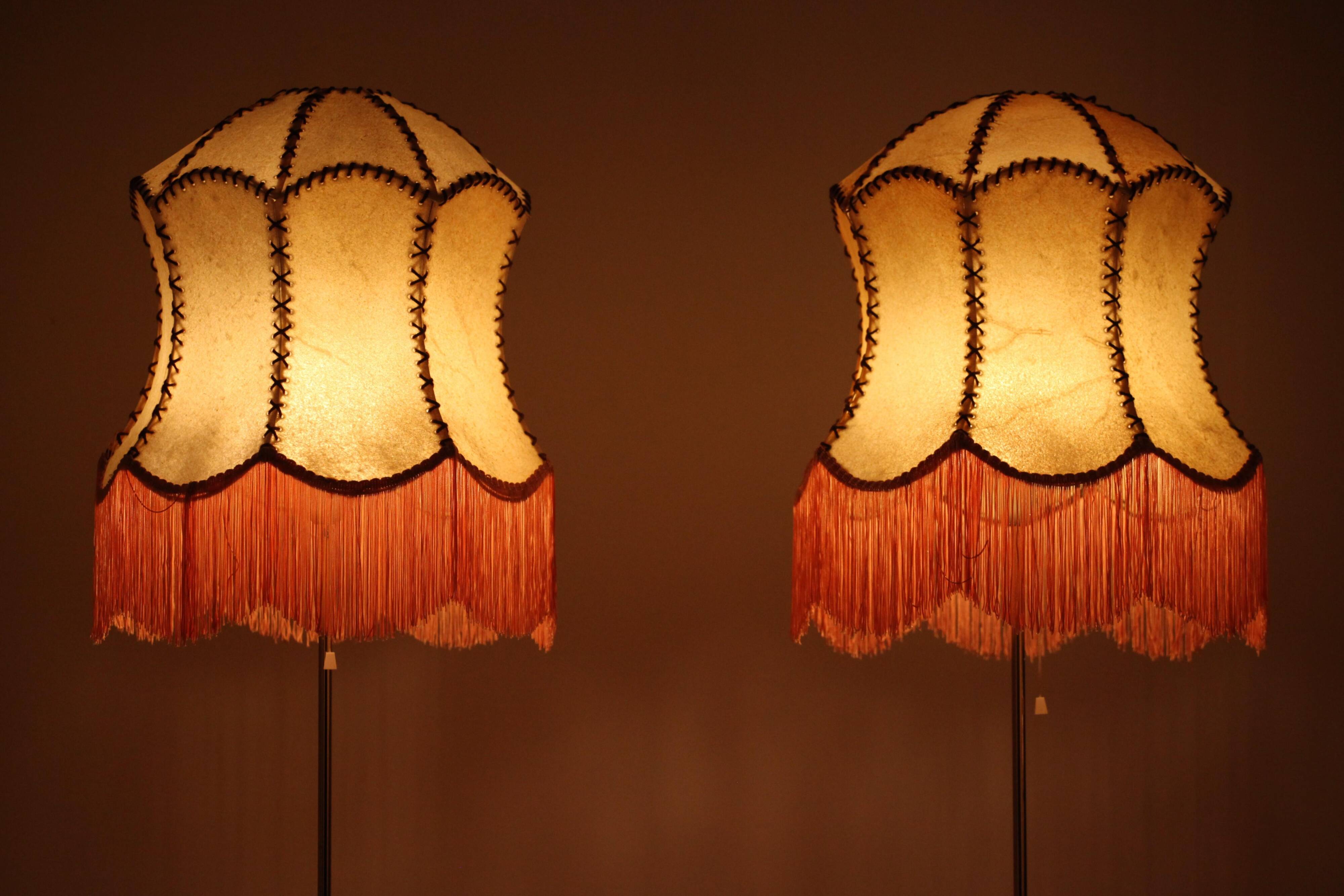 Pair of Bergboms floor lamps, G-024, brass, modern Scandinavian / mid-century style.