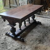 Antique oak table worked