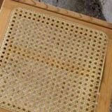 Set of 4 vintage pine chairs with cane seats