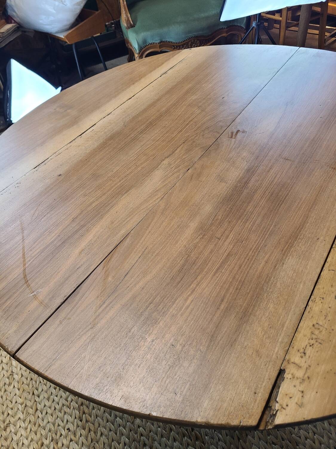 Vintage farmhouse coffee table with flaps