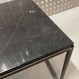 Table « Cassina » marbre noir & acier