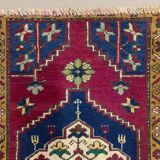 Small Vintage Turkish Rug 92x55 cm, Short Runner, Tribal, Shabby, Mini Carpet