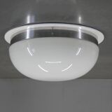 Big Bauhaus Chrome Flushmount or Wall Light, 1940s