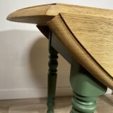 Table en Bois - Ovale - Bois brut et pied Vert