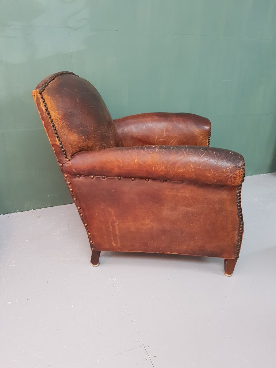 French leather armchair from the 1920