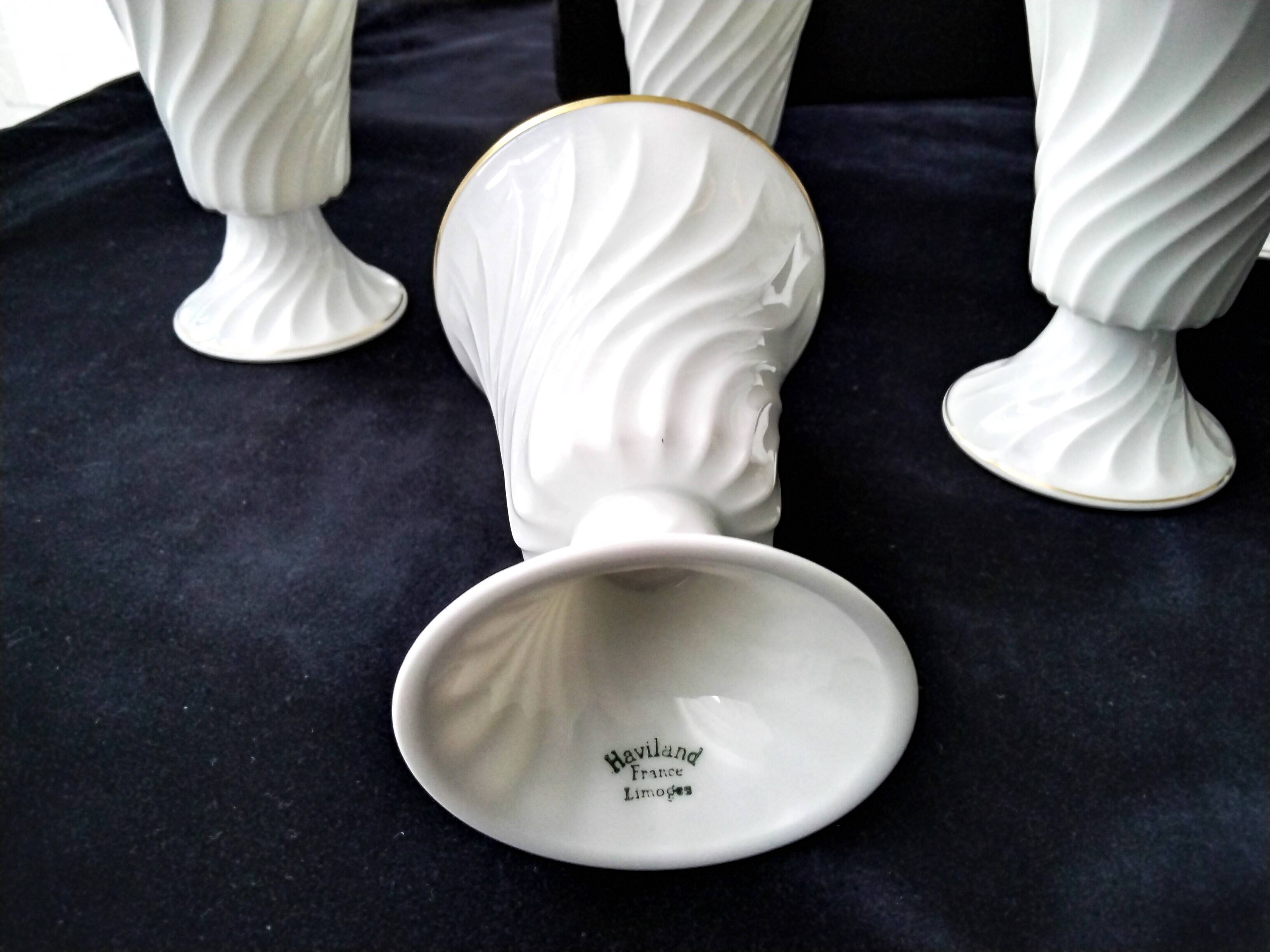 8 Mazagrans in Haviland Limoges Porcelain