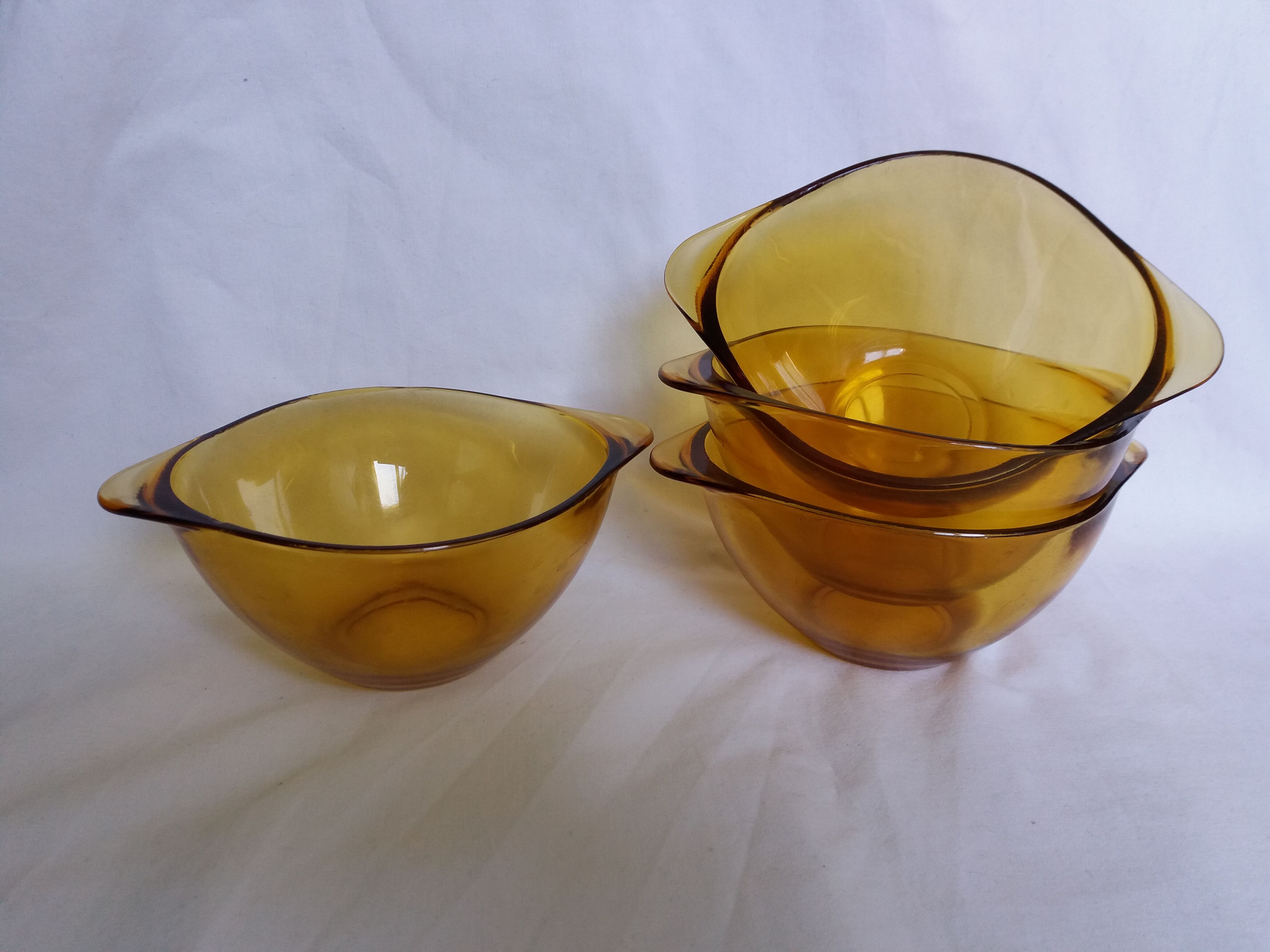 Amber glass ear bowls