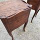 Pair of oak bedside tables with curtained niche doors