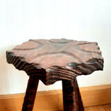 Hexagonal brutalist tripod stool