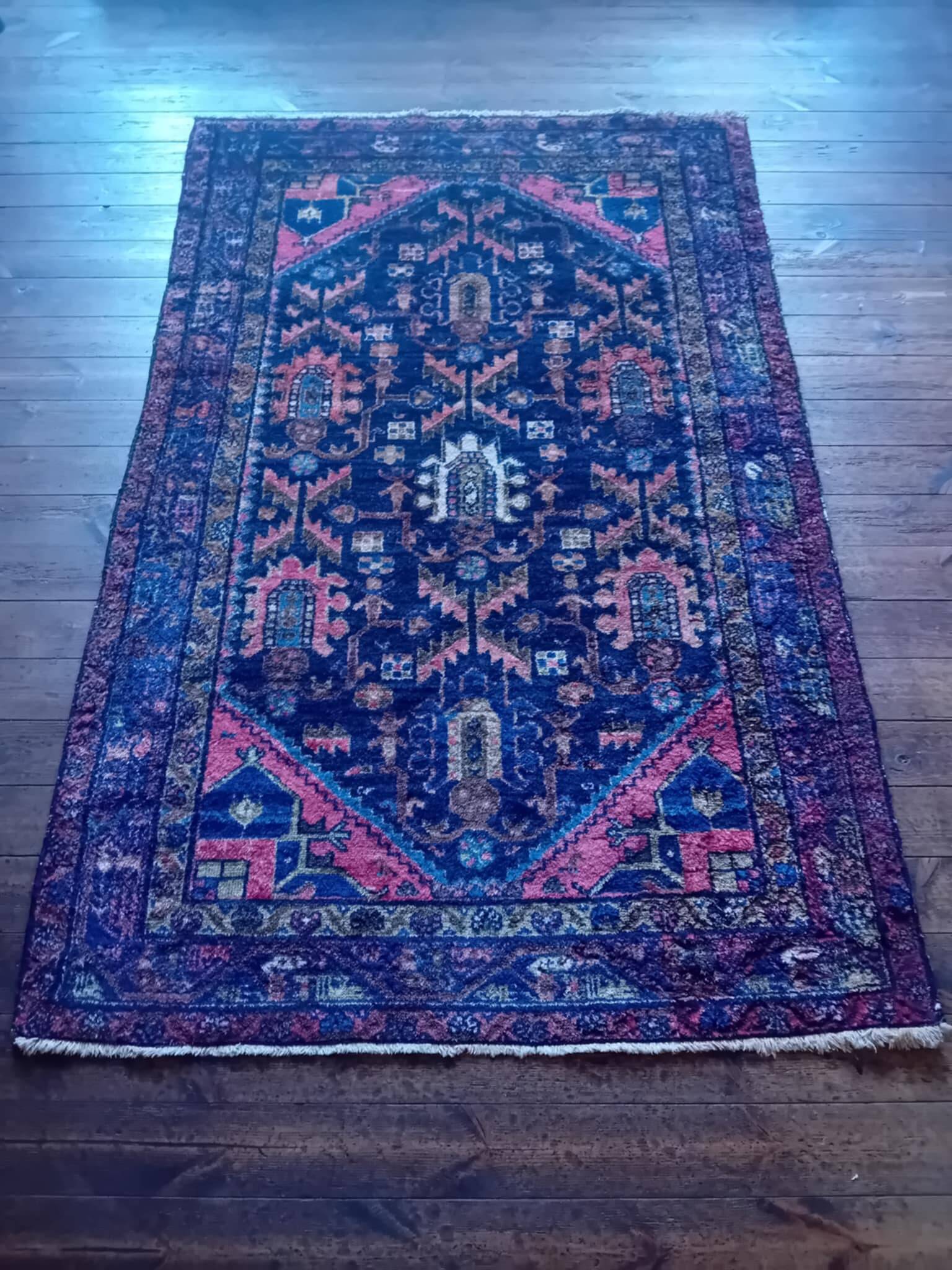 Handmade Persian Hamadan Rug 210x134cm